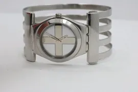 Swatch Irony AG 2001 Cross Dial Bandle Watch Stainless Steel New Batt