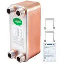 30 Plate Brazed Heat Exchanger w/ Brackets 3x8 3/4 MPT 316l stainless steel