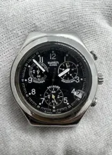 SWATCH IRONY V8 CHRONOGRAPH SWISS MADE STAINLESS STEEL MENS WRIST WATCH .