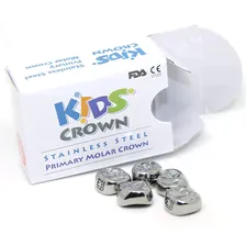 (5 refill) Stainless Steel Primary Molar Crown Kids Crown Compatible all size